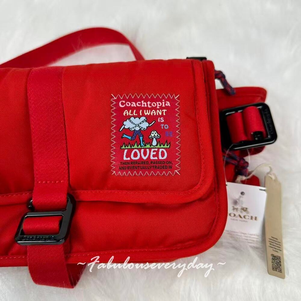 Coach Coachtopia Loop Crossbody Belt Bag In Rosebud Red CV427 NWT - Picture 6 of 8